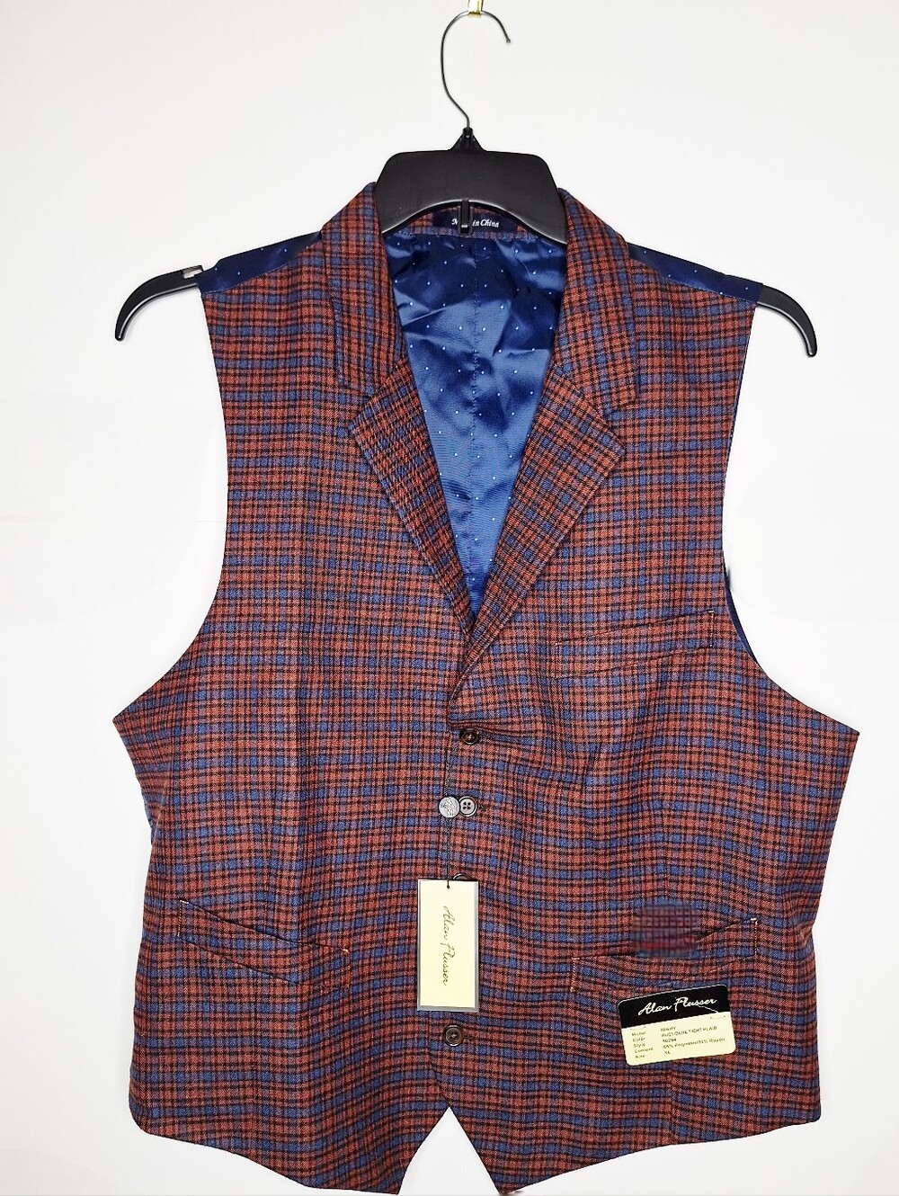 NWT Alan Flusser "The Gentleman In-Vest-Ment" Old Money, Preppy, Plaid Vest.
